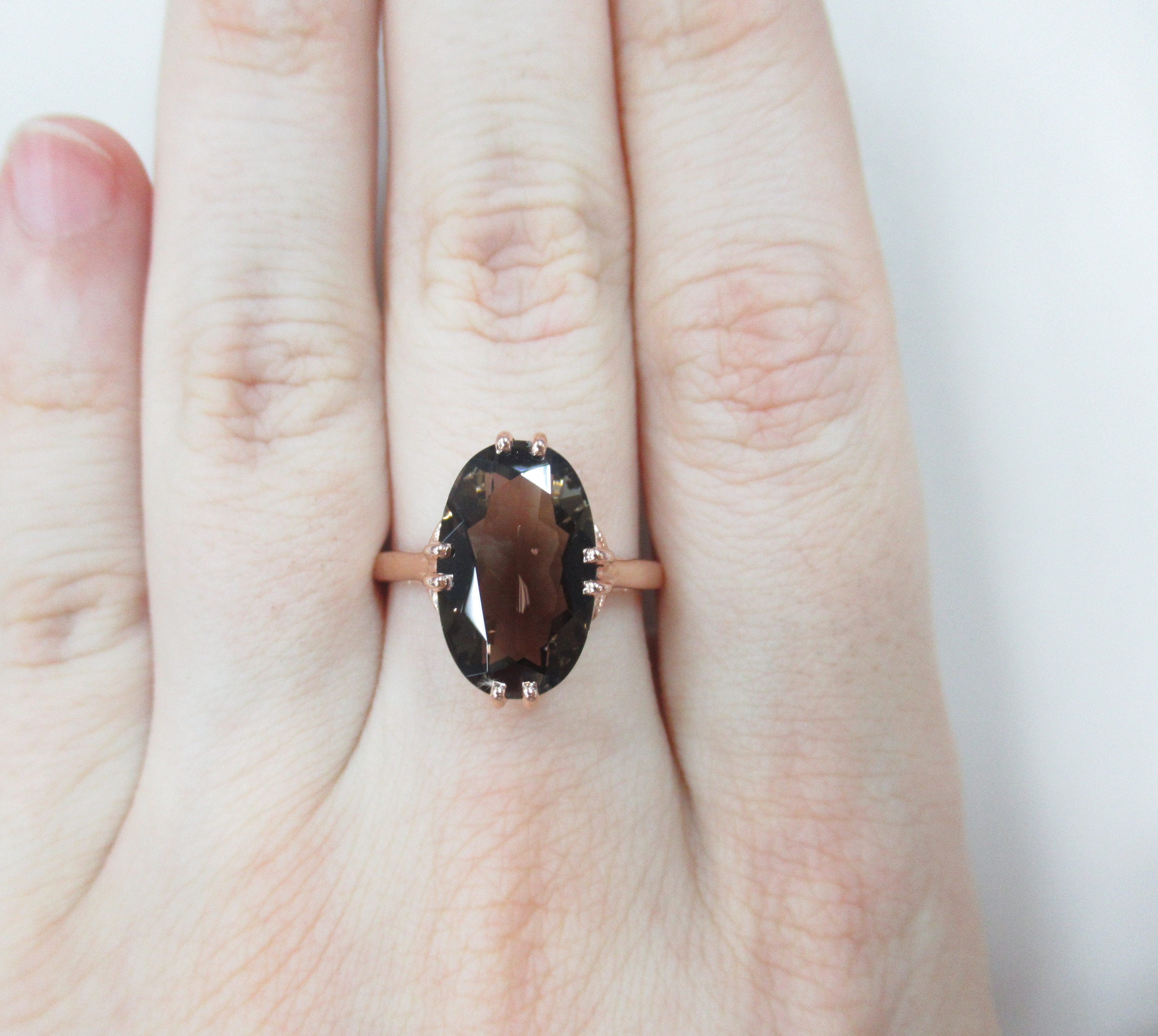 Серебряное кольцо с раухцитрином